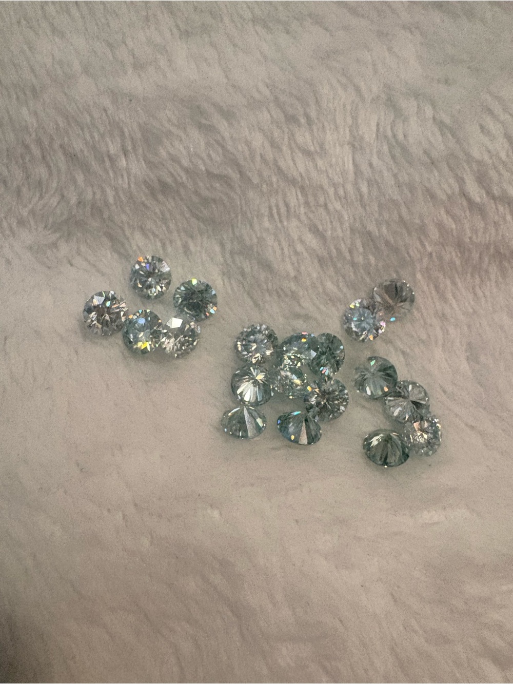 Two 1 Carat Each Iced Blue Loose Moissanite Diamonds